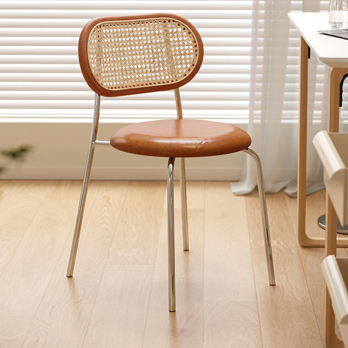 Modern Dining Chair Metal Base Leather Dining Chair for Home