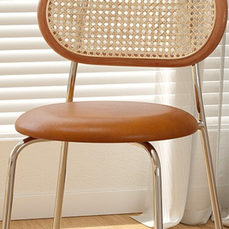 Modern Dining Chair Metal Base Leather Dining Chair for Home