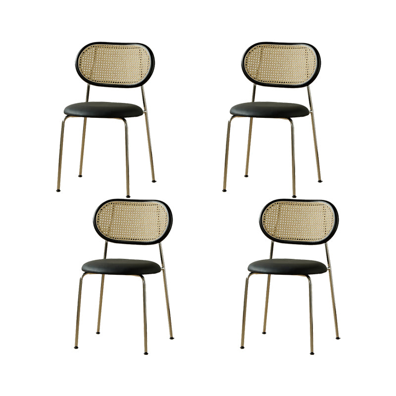 Modern Dining Chair Metal Base Leather Dining Chair for Home