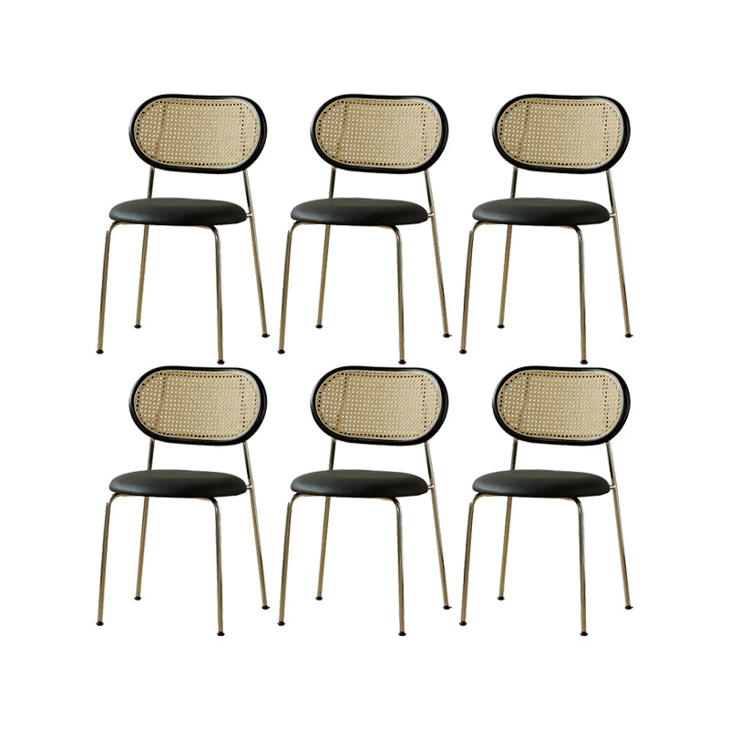 Modern Dining Chair Metal Base Leather Dining Chair for Home