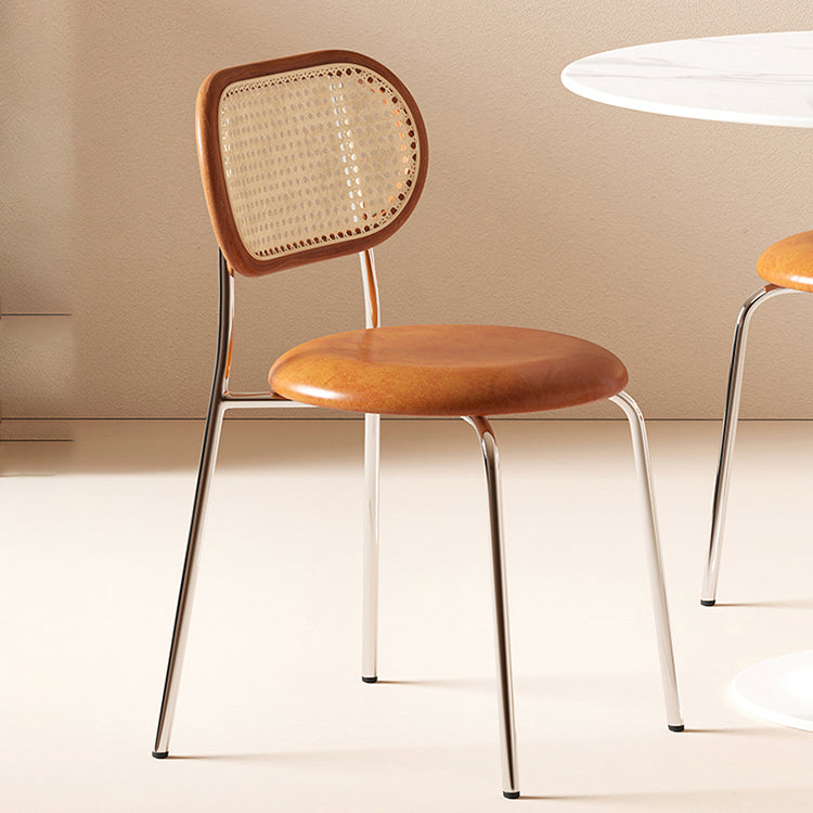 Modern Dining Chair Metal Base Leather Dining Chair for Home