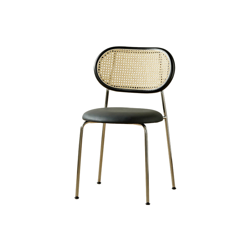 Modern Dining Chair Metal Base Leather Dining Chair for Home