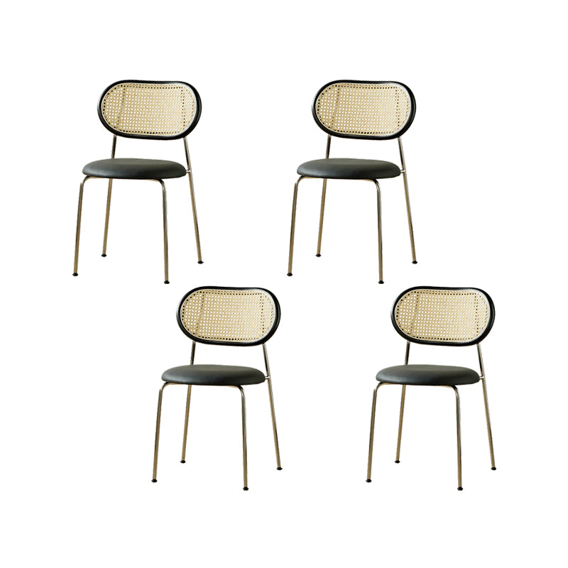 Modern Dining Chair Metal Base Leather Dining Chair for Home