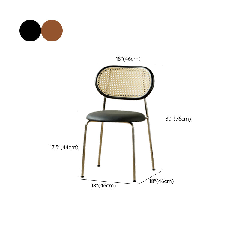 Modern Dining Chair Metal Base Leather Dining Chair for Home