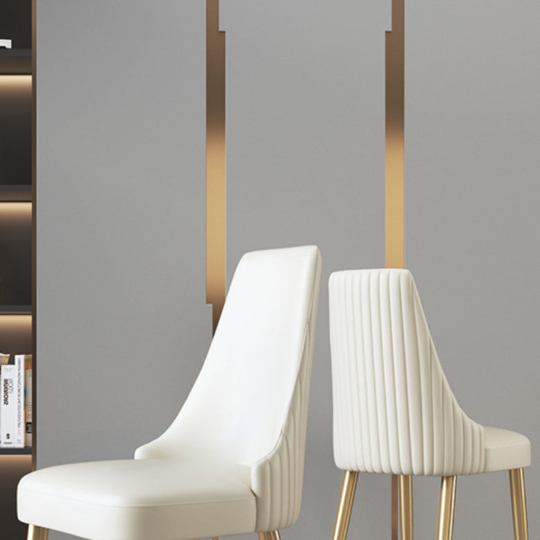 Nordic Style Metal Side Chair Gold Base Side Dining Chair for Living Room