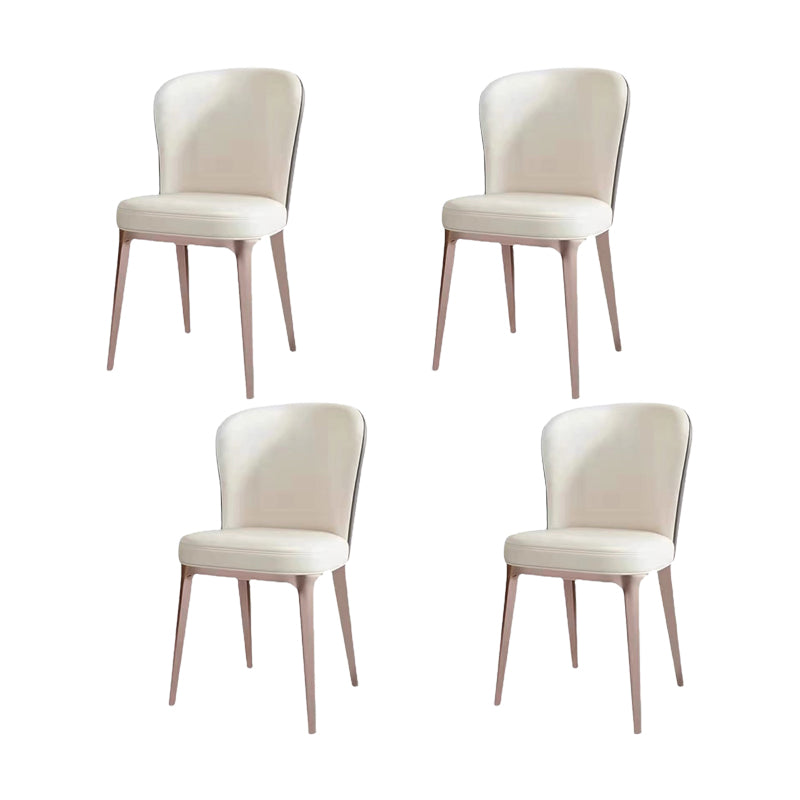 Modern Simple White Side Chair Upholstered Dining Chair for Living Room