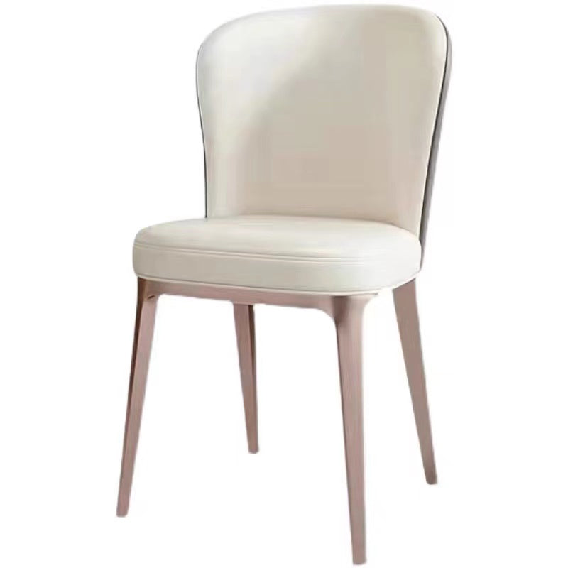 Modern Simple White Side Chair Upholstered Dining Chair for Living Room