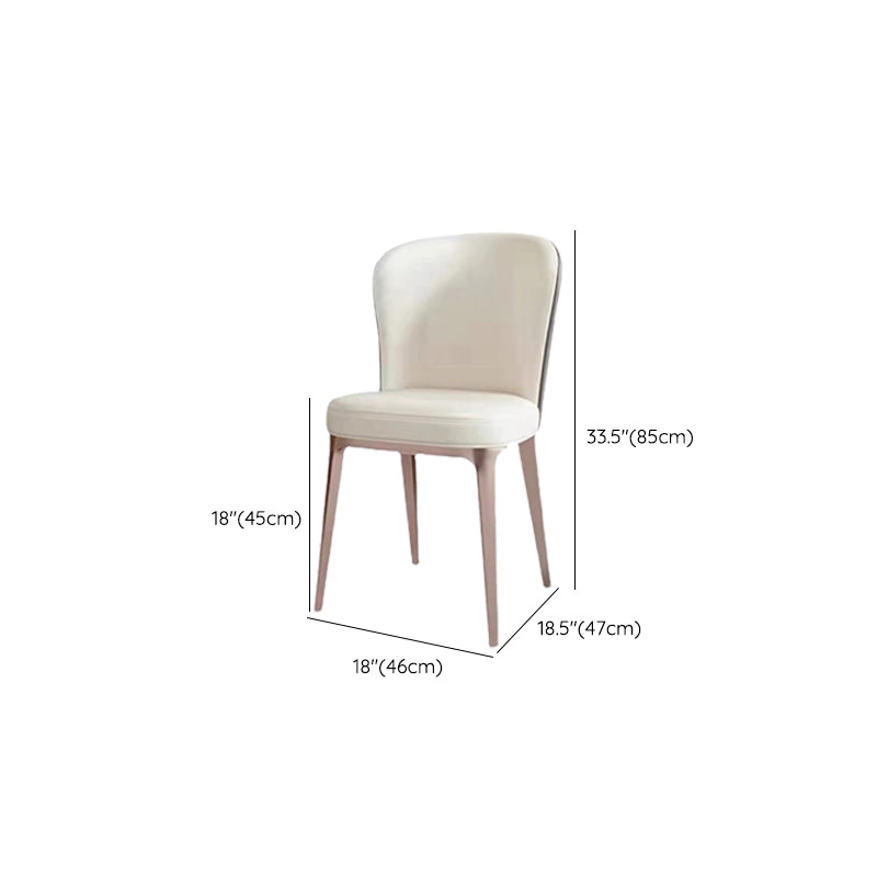 Modern Simple White Side Chair Upholstered Dining Chair for Living Room