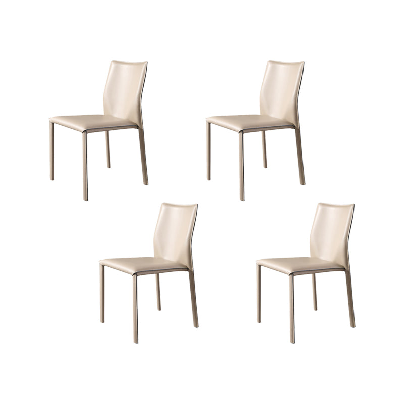 Faux Leather Kitchen Dining Chairs Armless Chairs with Metal Base
