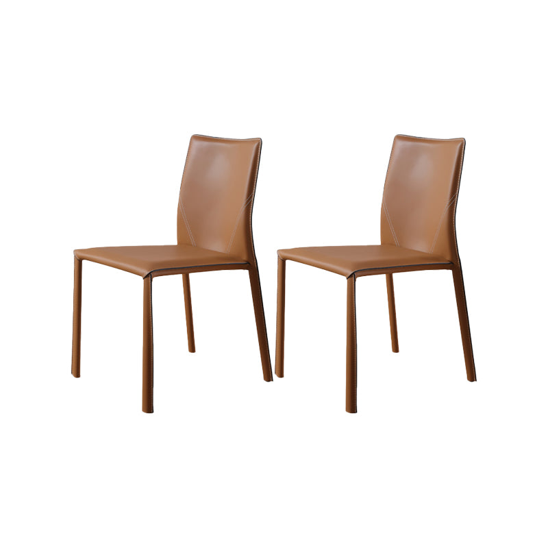 Faux Leather Kitchen Dining Chairs Armless Chairs with Metal Base