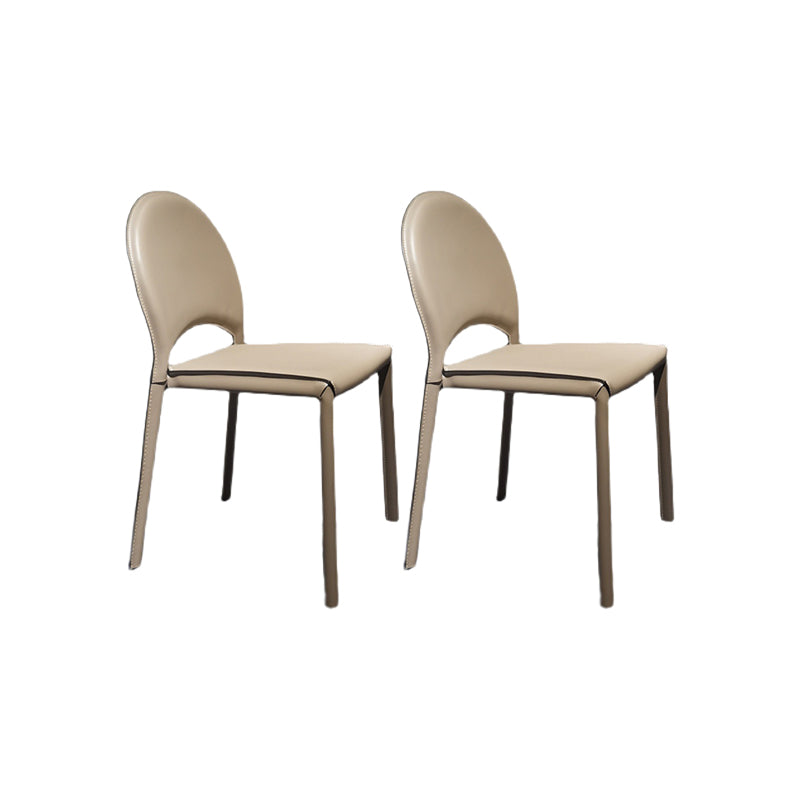 Faux Leather Dining Chairs Contemporary Chair with Metal Legs