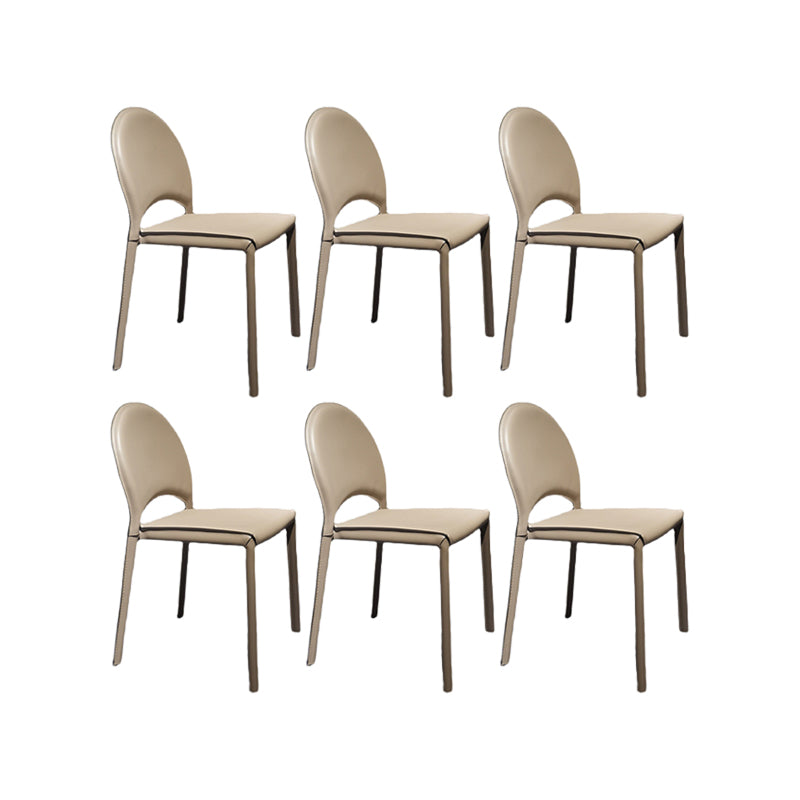 Faux Leather Dining Chairs Contemporary Chair with Metal Legs