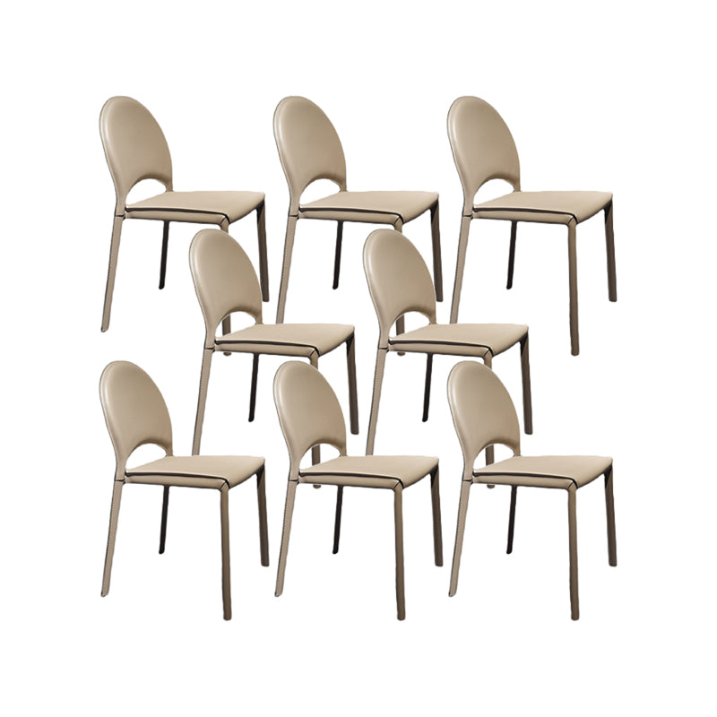 Faux Leather Dining Chairs Contemporary Chair with Metal Legs