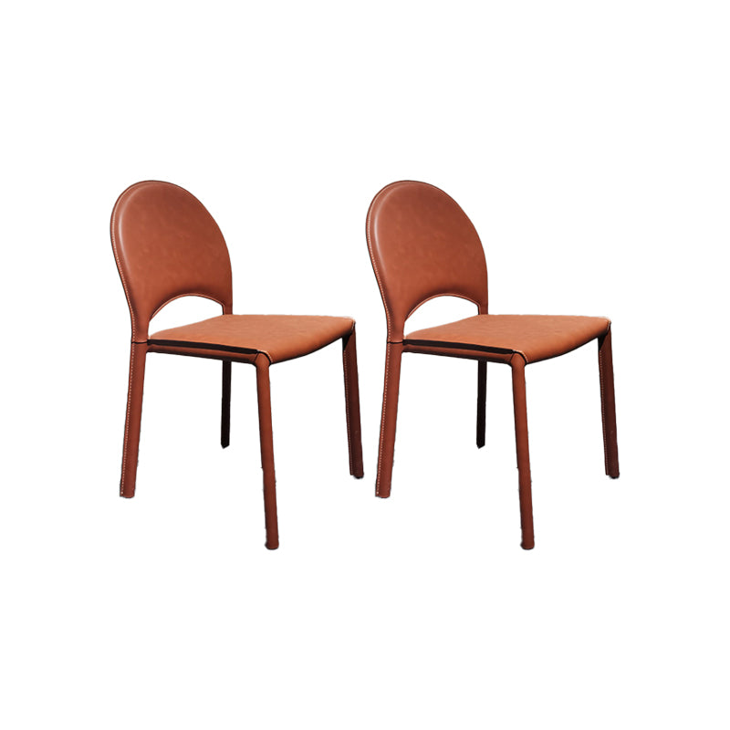 Faux Leather Dining Chairs Contemporary Chair with Metal Legs