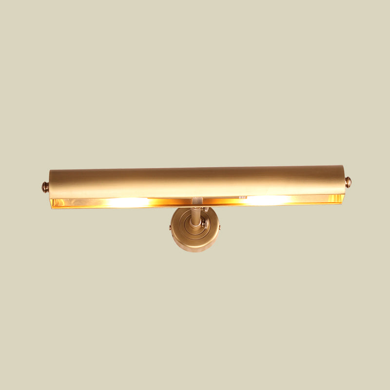 Tubular Bathroom Vanity Wall Mount Light Metallic 2 Lights Minimalist Sconce Lamp Fixture in Brass