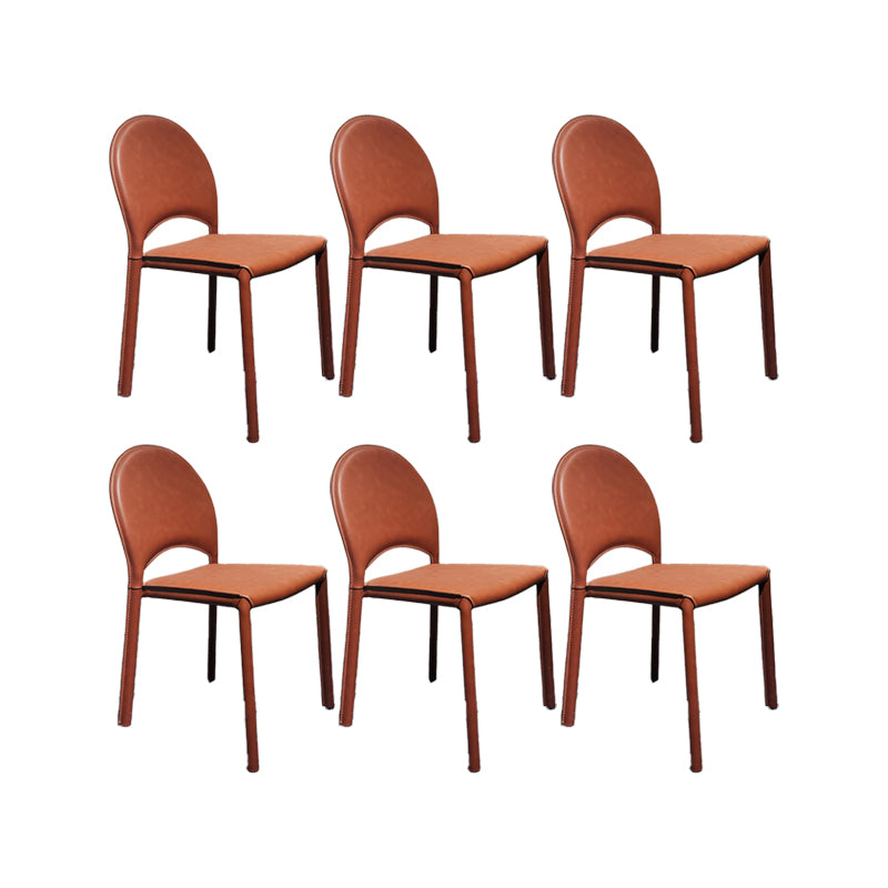 Faux Leather Dining Chairs Contemporary Chair with Metal Legs