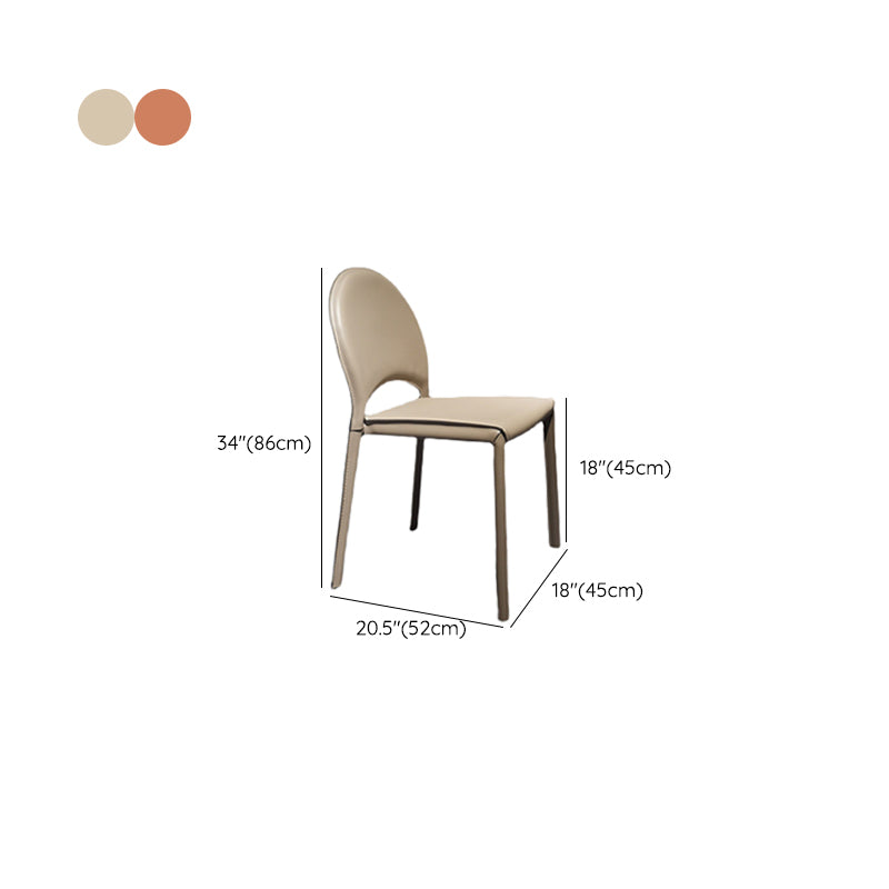 Faux Leather Dining Chairs Contemporary Chair with Metal Legs