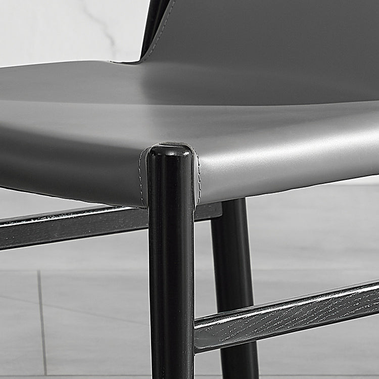 Faux Leather Kitchen Dining Chairs Contemporary Chairs with Wood Base