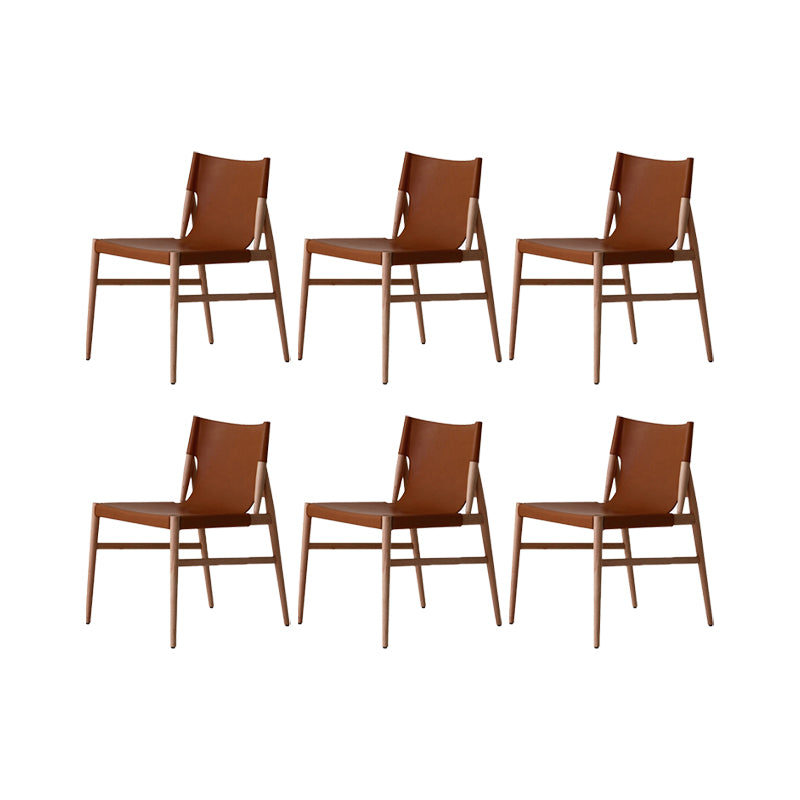 Faux Leather Kitchen Dining Chairs Contemporary Chairs with Wood Base
