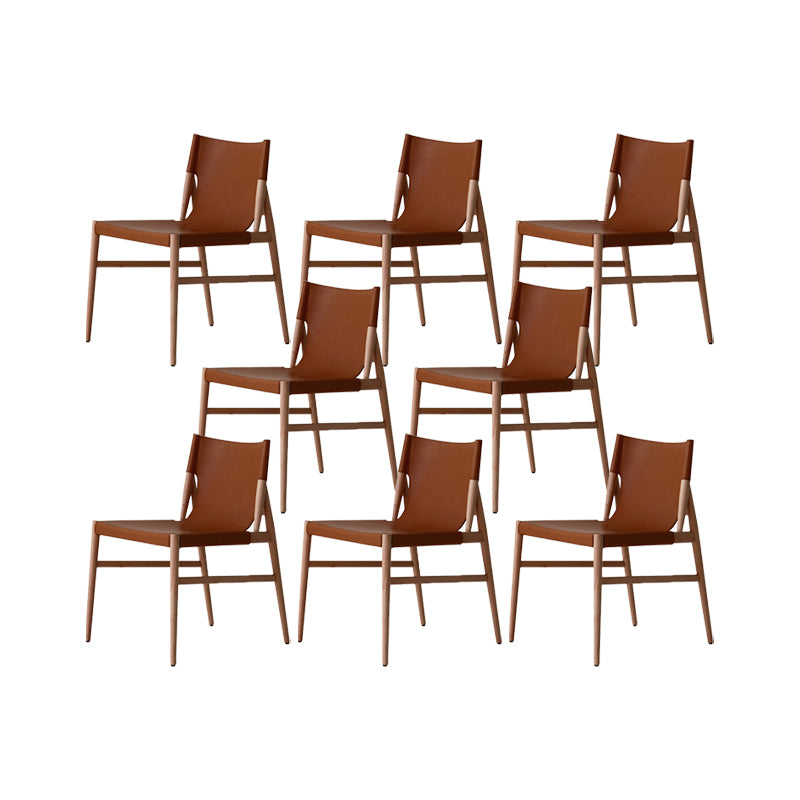 Faux Leather Kitchen Dining Chairs Contemporary Chairs with Wood Base
