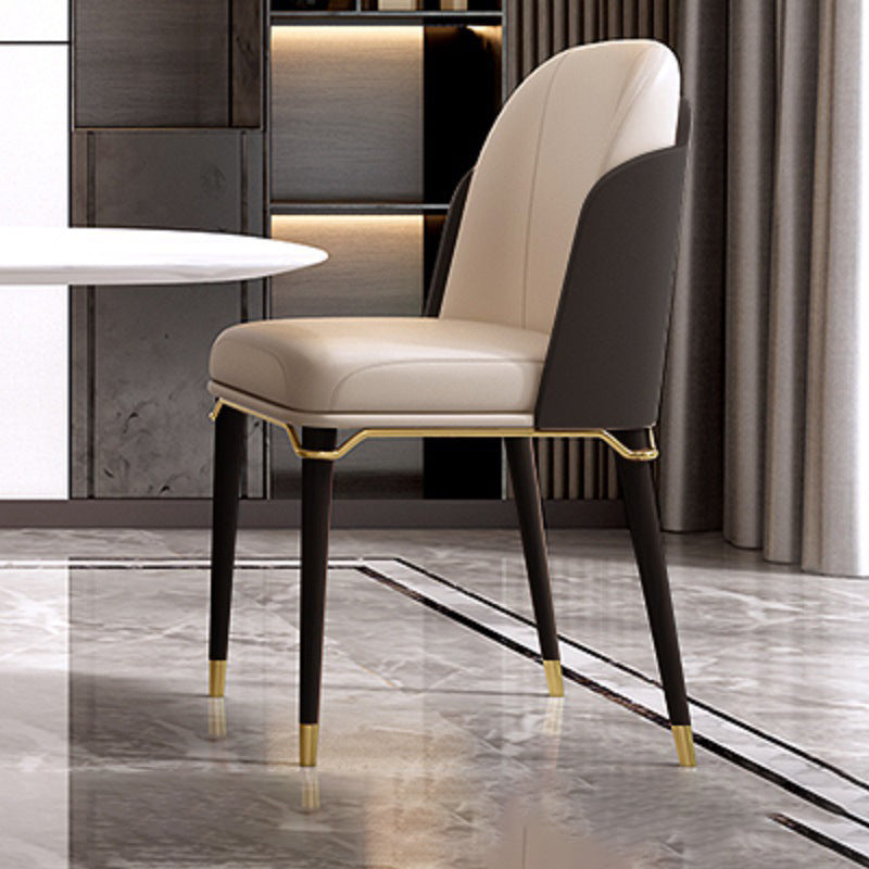 Upholstered Dining Chairs Faux Leather Chairs with Wood Base