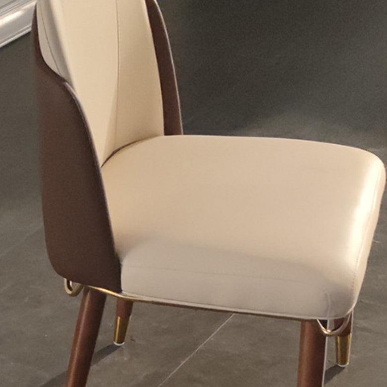 Upholstered Dining Chairs Faux Leather Chairs with Wood Base