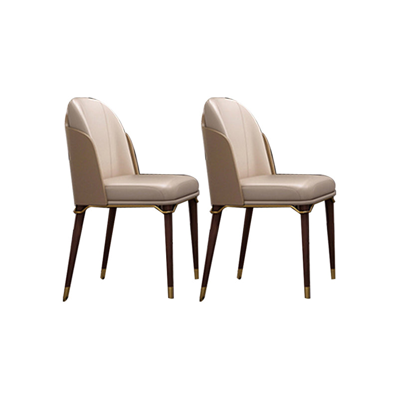 Upholstered Dining Chairs Faux Leather Chairs with Wood Base