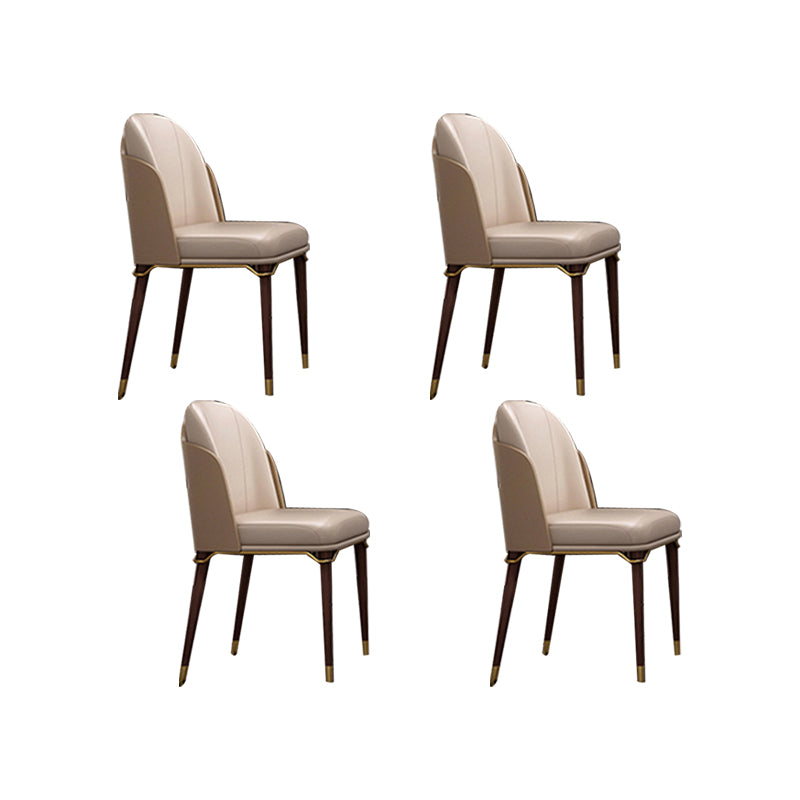 Upholstered Dining Chairs Faux Leather Chairs with Wood Base