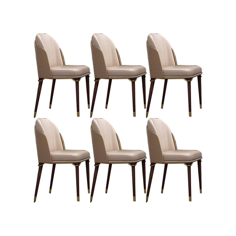 Upholstered Dining Chairs Faux Leather Chairs with Wood Base