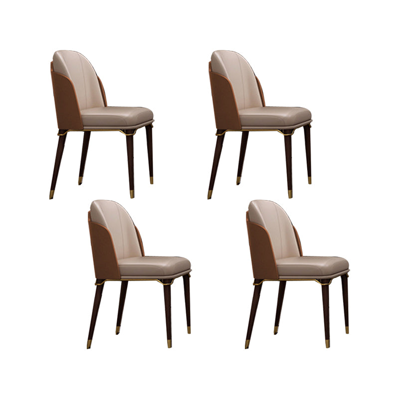 Upholstered Dining Chairs Faux Leather Chairs with Wood Base