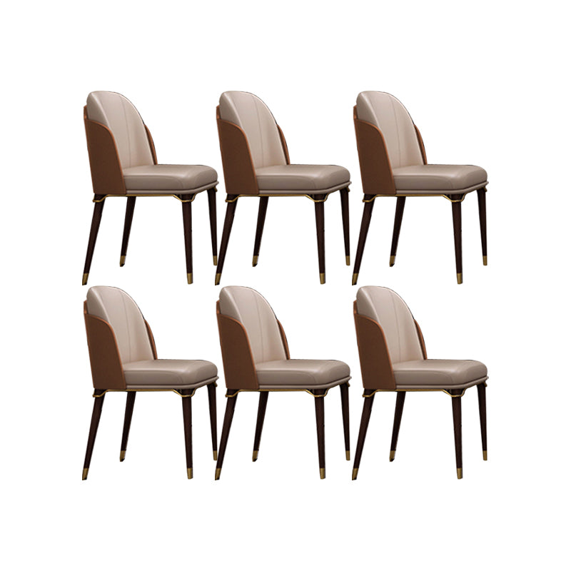 Upholstered Dining Chairs Faux Leather Chairs with Wood Base