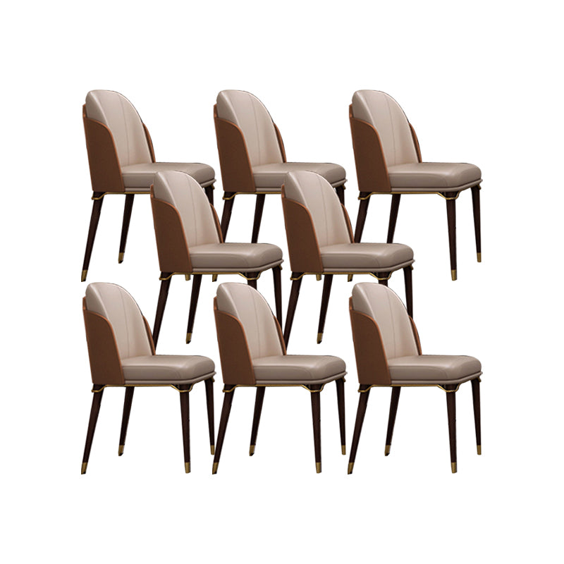 Upholstered Dining Chairs Faux Leather Chairs with Wood Base