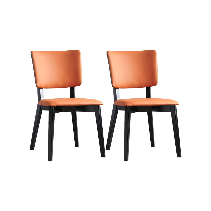 Faux Leather Kitchen Dining Chairs Upholstered Side Chairs with Wood Base