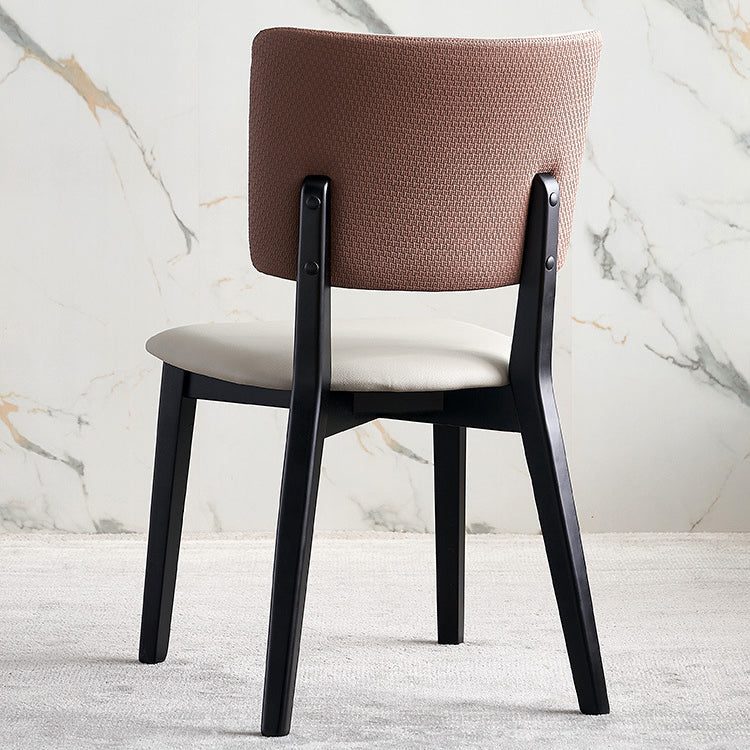 Faux Leather Kitchen Dining Chairs Upholstered Side Chairs with Wood Base