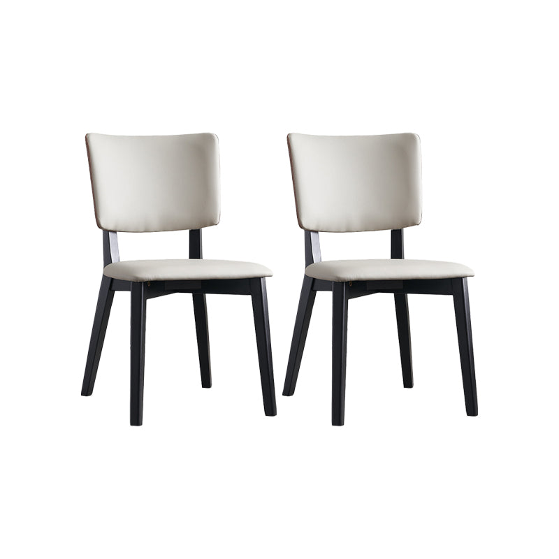 Faux Leather Kitchen Dining Chairs Upholstered Side Chairs with Wood Base