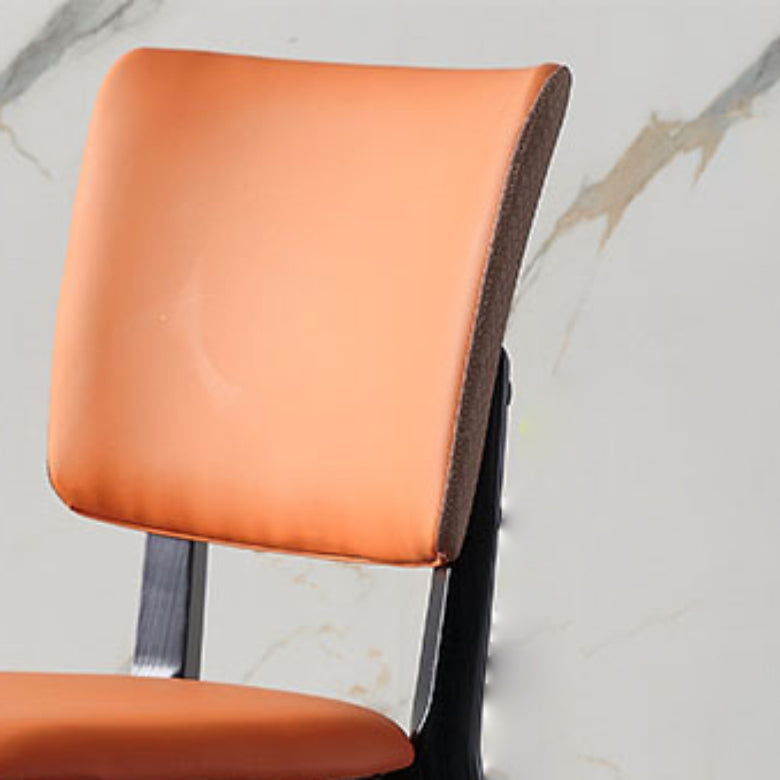 Faux Leather Kitchen Dining Chairs Upholstered Side Chairs with Wood Base