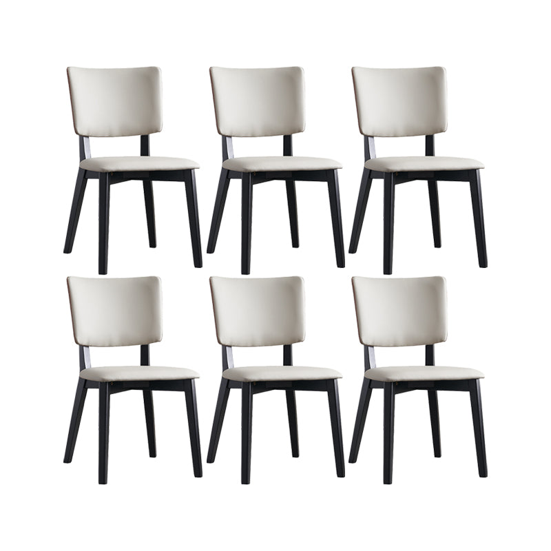 Faux Leather Kitchen Dining Chairs Upholstered Side Chairs with Wood Base