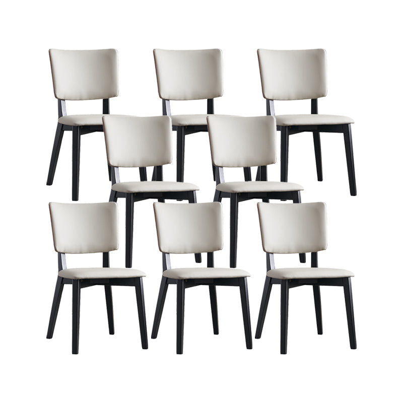 Faux Leather Kitchen Dining Chairs Upholstered Side Chairs with Wood Base