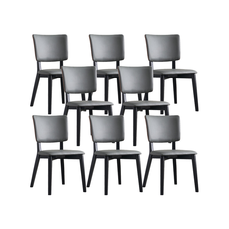 Faux Leather Kitchen Dining Chairs Upholstered Side Chairs with Wood Base