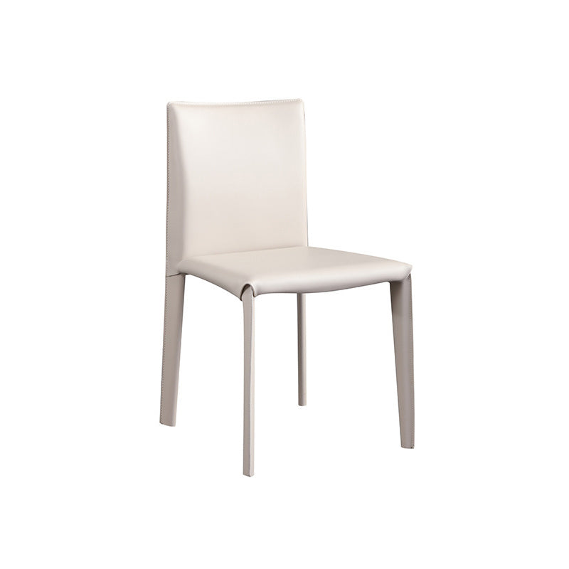 Modern Simple Side Chair Faux Leather Armless Dining Chair for Bedroom