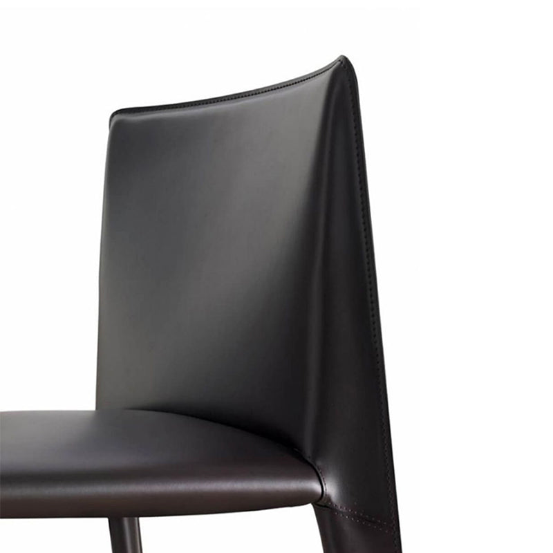Modern Simple Side Chair Faux Leather Armless Dining Chair for Bedroom