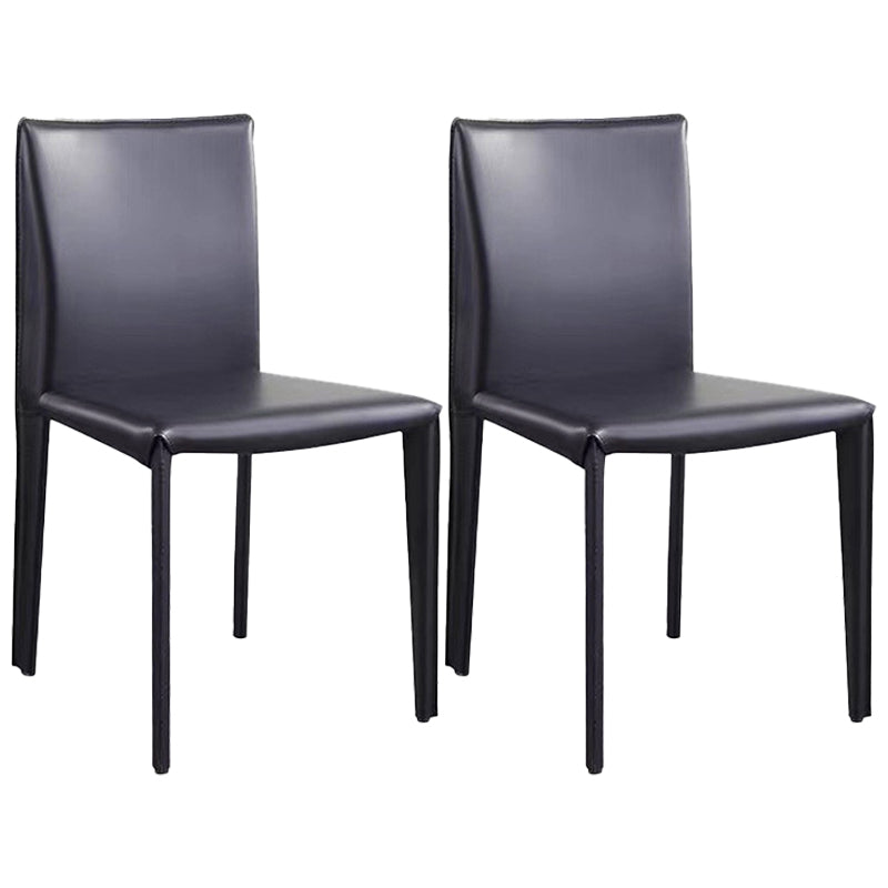 Modern Simple Side Chair Faux Leather Armless Dining Chair for Bedroom