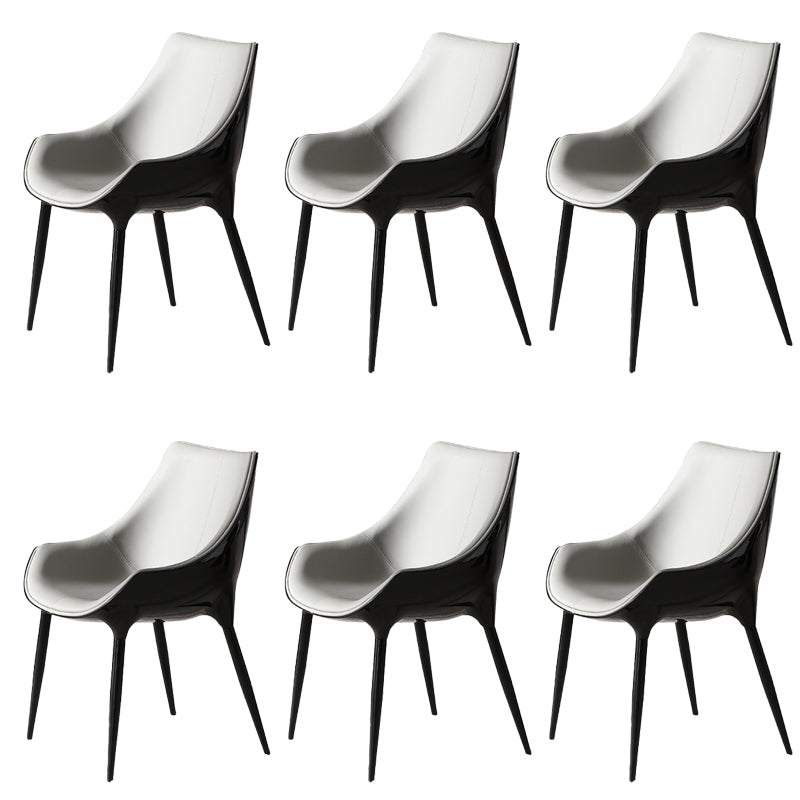 Faux Leather Kitchen Chair Metal Base Dining Chair for Living Room