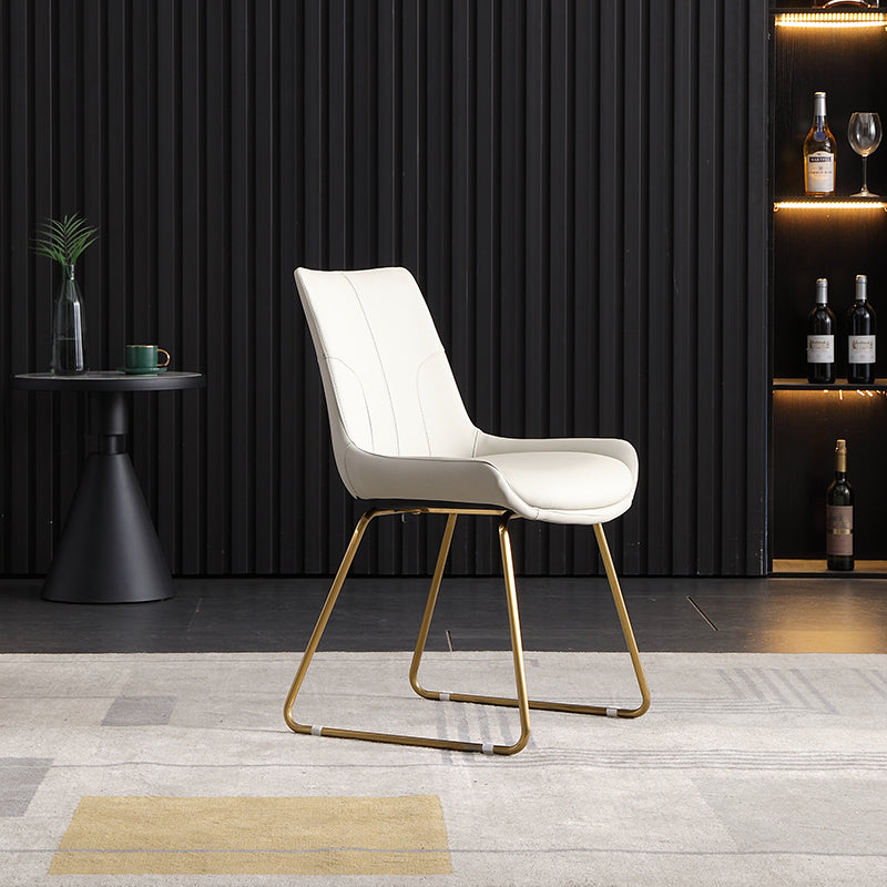 Nordic Style Metal Side Chair Gold Base Side Dining Chair for Bedroom