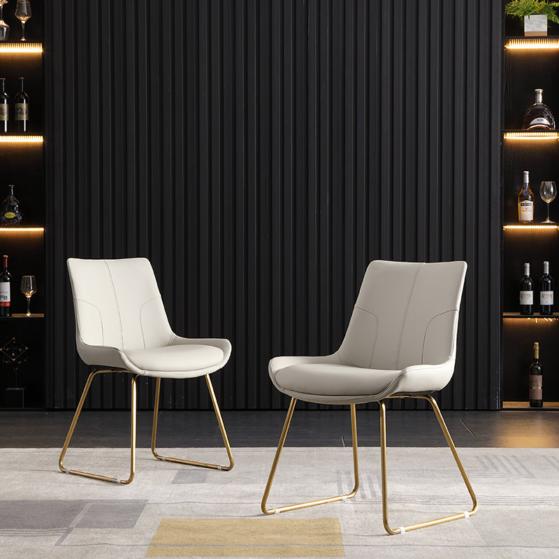 Nordic Style Metal Side Chair Gold Base Side Dining Chair for Bedroom