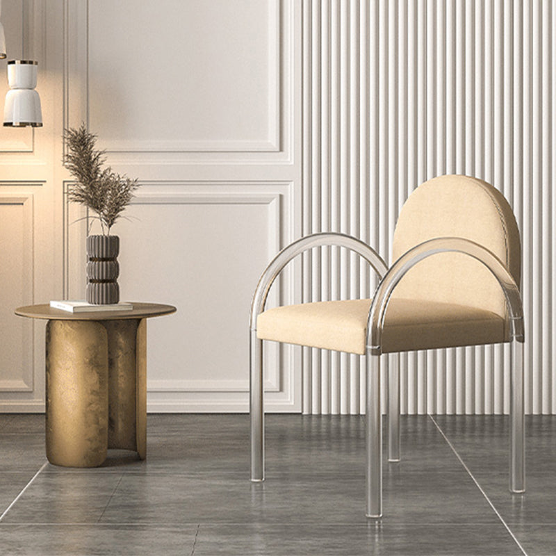 Modern Simple Arm Chair Acrylic Frame Dining Arm Chair for Living Room