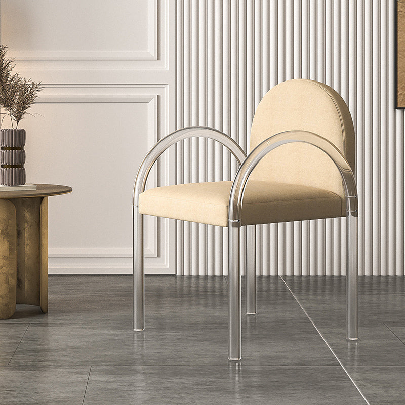 Modern Simple Arm Chair Acrylic Frame Dining Arm Chair for Living Room