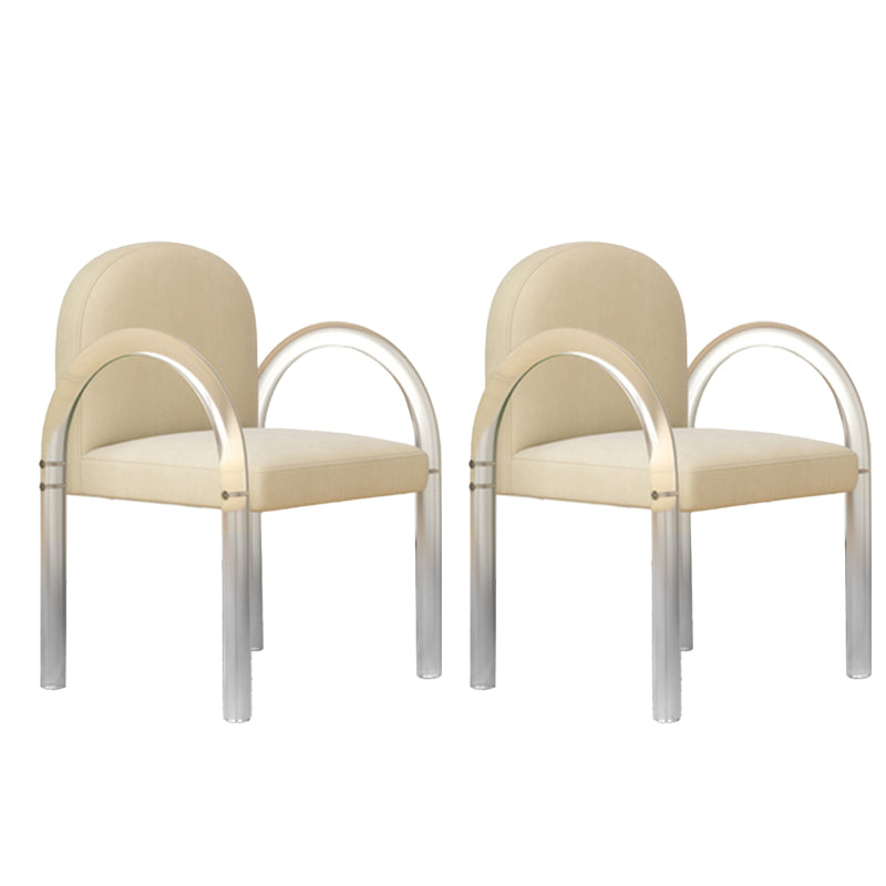 Modern Simple Arm Chair Acrylic Frame Dining Arm Chair for Living Room