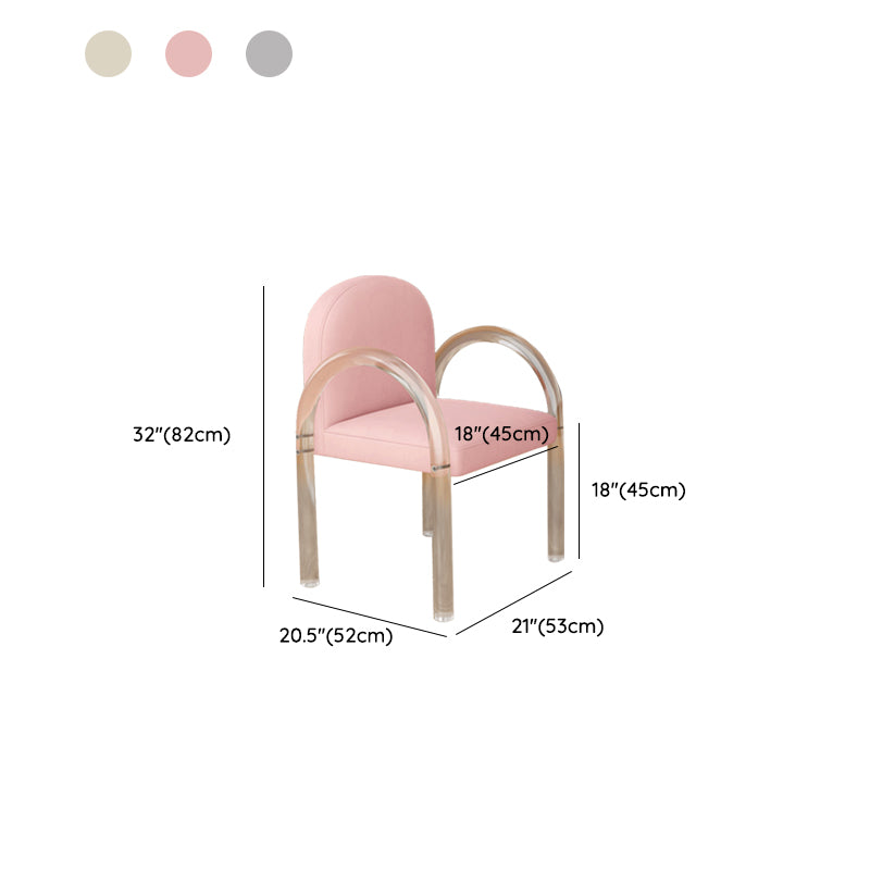 Modern Simple Arm Chair Acrylic Frame Dining Arm Chair for Living Room