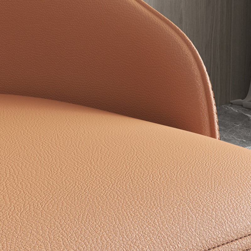 Industrial Style Side Chair Leather Side Dining Chair with Metal Base